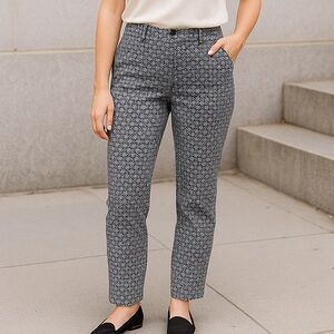 Banana Republic Stretch Silver Blue Cotton Blend Brocade Camden Fit Pants 8P